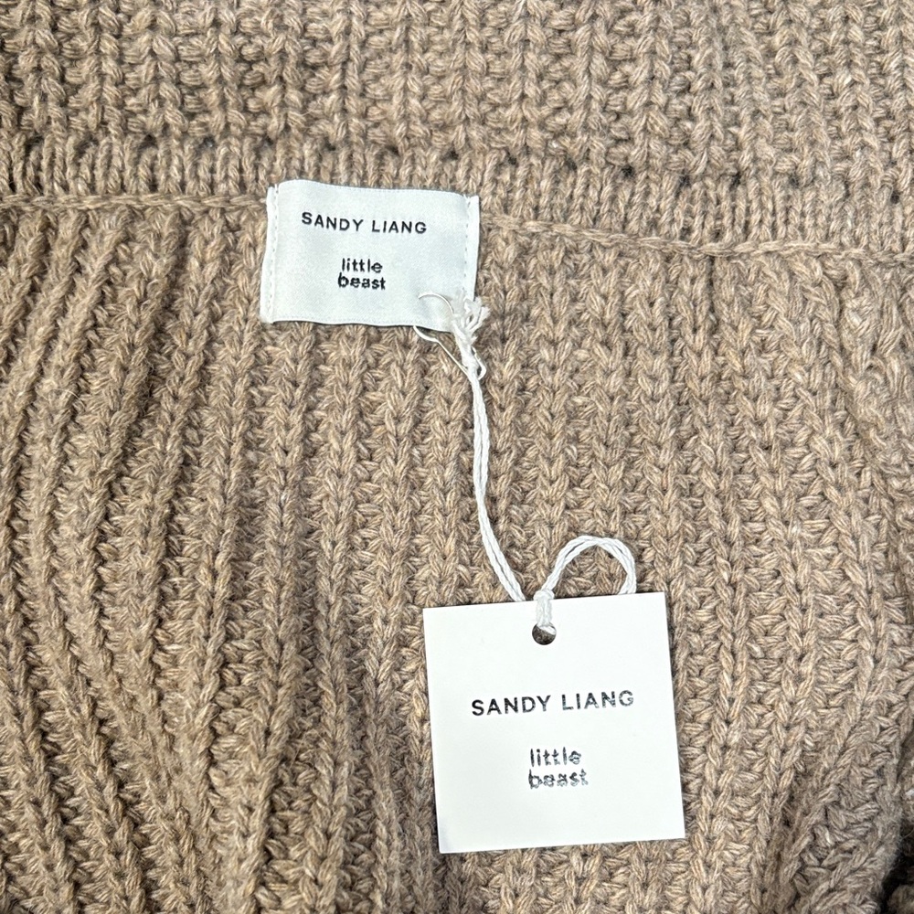 Sandy Liang x Little Beast - Cozy Knit Dog Sweater - Brown